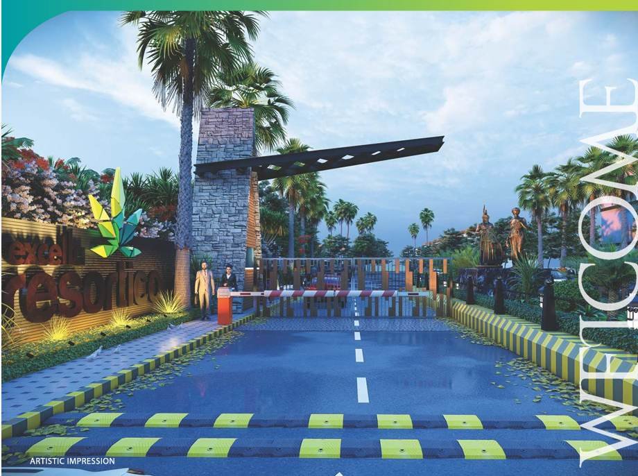 Excella Resortico township entrance and landscaping